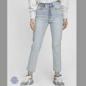 Gap High Rise Button-Fly Vintage Slim Jeans distressed Size 16 / 33